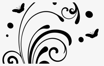 Swirl Line Design Png Wwwpixsharkcom Images - Butterfly Design Black And White, Transparent Png, Transparent PNG