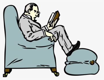Man Reading A Book Clipart - Old Man Reading Book Clipart, HD Png Download, Transparent PNG