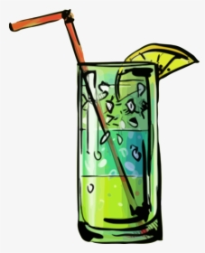 Yellow,glass,green - Green And Yellow Cocktail Clipart, HD Png Download, Transparent PNG