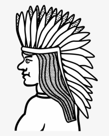 Lineart Clip Arts - Drawing Of Native Americans, HD Png Download, Transparent PNG