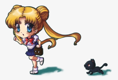 Chibi Sailor Moon 47088 - Chibi Luna Sailor Moon, HD Png Download, Transparent PNG