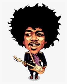 Jimi Hendrix Caricature Cartoon Drawing - Jimi Hendrix Caricature, HD Png Download, Transparent PNG