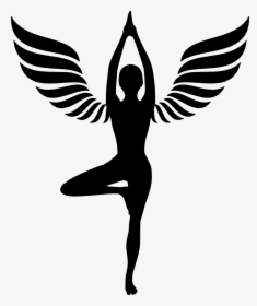 Yoga, Meditation, Wings, Girl, Silhouette, Pose, Hand, - Rocket League Ball Logo, HD Png Download, Transparent PNG