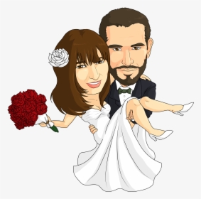 Caricature For A Wedding - Couple Cartoon Caricature Wedding, HD Png Download, Transparent PNG