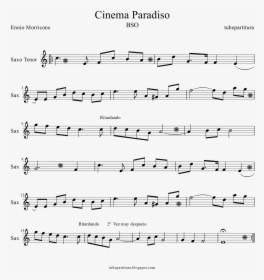 Tubescore Sheet Music For Cinema Paradiso For Tenor - Cinema Paradiso Partitura Violin, HD Png Download, Transparent PNG