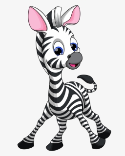 Giraffe Clipart Caricature - Zebra Cartoon Png, Transparent Png, Transparent PNG