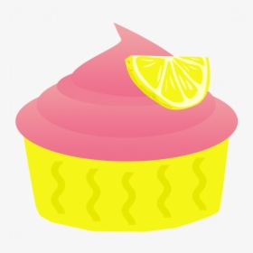 Lemon Clipart Lemon Cupcake - Pink And Yellow Cupcake Clipart, HD Png Download, Transparent PNG