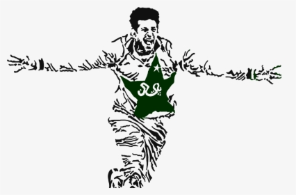 Wasim Akram Art, HD Png Download, Transparent PNG