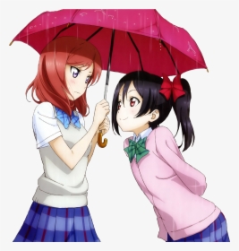 Two Of Us, Under The Umbrella, Maki And Nico Looking - Love Live Nico And Maki, HD Png Download, Transparent PNG