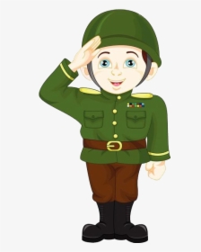 Soldier Salute Cartoon Military - Imagenes De Soldado Animado, HD Png Download, Transparent PNG