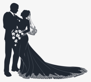 Wedding Dress Clipart Wedding Ceremony - Bride And Groom Silhouette, HD Png Download, Transparent PNG