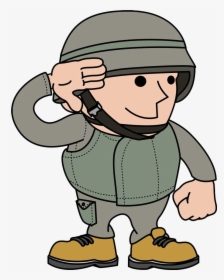 Salute Royalty Free Military Clip Art The - Cartoon Army Soldier, HD Png Download, Transparent PNG