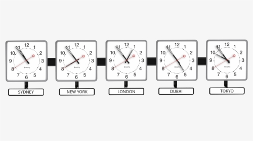 Sapling Square Analog Time Zone Clock - Wall Clock Name Plate, HD Png Download, Transparent PNG