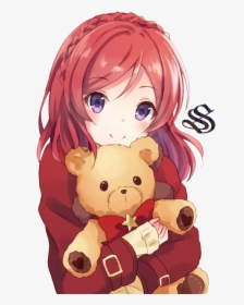 Cute Anime Girl With Red Hair, HD Png Download, Transparent PNG