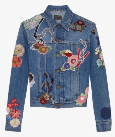 Saint Laurent Embroidered Denim Jacket, HD Png Download, Transparent PNG