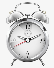 Silver Alarm Clock - Alarm Clock Png, Transparent Png, Transparent PNG
