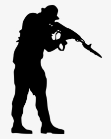 Soldiers Shooting Silhouette Png, Transparent Png, Transparent PNG