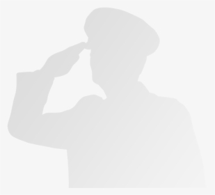 Grey Soldier Saluting - Soldier Saluting Silhouette In White, HD Png Download, Transparent PNG