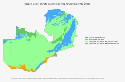 Zambia S Koppen-geiger Map, Present Day - Atlas, HD Png Download, Transparent PNG