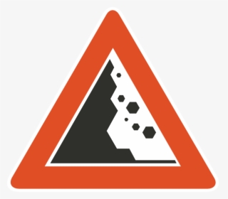 Avalanche Clipart Falling Rock - Falling Rocks Sign Png, Transparent Png, Transparent PNG