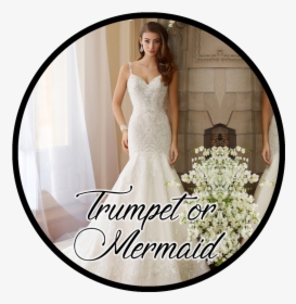 Picture - Trumpet Wedding Dress With Tulle On Bottom, HD Png Download, Transparent PNG