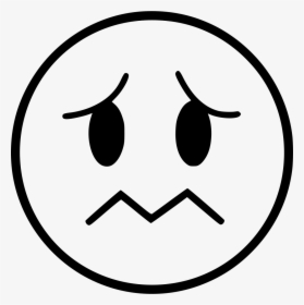 Worry Svg Png Icon Free Download - Black Sad Smiley Icon, Transparent Png, Transparent PNG