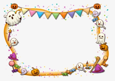 Halloween Frame Halloween Ghosts Skulls Pumpkins ハロウィン 枠 イラスト 無料 Hd Png Download Transparent Png Image Pngitem