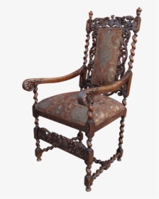 Antique High Back Barley Twist Chair Transparent Background - Antique Chair Png, Png Download, Transparent PNG