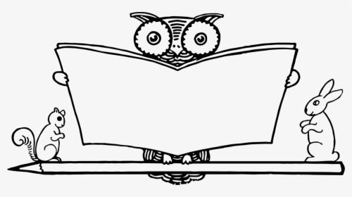Owl Book What To Draw And How To Draw It Drawing Reading - Black And White Reading Clipart, HD Png Download, Transparent PNG