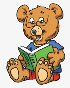 Clip Art With Clipart Black And - Teddy Bear Reading Clipart, HD Png Download, Transparent PNG
