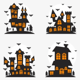 Halloween Silhouette Illustration - Castle Halloween Vector Png, Transparent Png, Transparent PNG