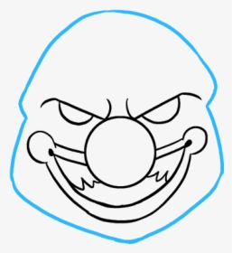 How To Draw Scary Clown - Clown Png Draw, Transparent Png, Transparent PNG