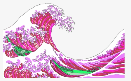 #freetoedit #vaporwave #tsunami #vaporwavecrew #webpunk - Great Wave Off Kanagawa, HD Png Download, Transparent PNG