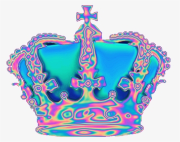 Holo Holographic Tumblr Vaporwave Aesthetic Crown Freet - Aesthetic Holographic Png, Transparent Png, Transparent PNG