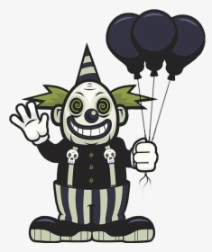 Ftescaryclowns Scaryclown Clown Scary Balloon Death - Creepy Clown Clip Art, HD Png Download, Transparent PNG
