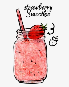 Transparent Milkshakes Clipart - Strawberry Smoothie Sticker, HD Png Download, Transparent PNG