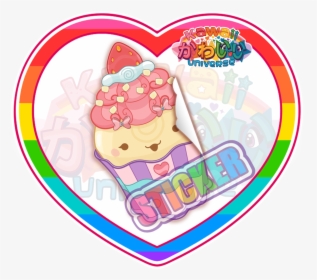Kawaii Universe Cute Strawberry Cupcake Sticker Png - Verbotsschilder, Transparent Png, Transparent PNG