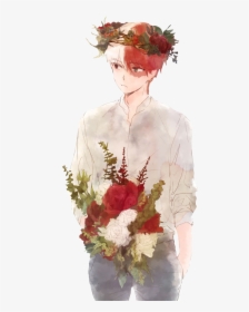 Todoroki Shouto Flowers , Png Download - Todoroki With A Flower Crown, Transparent Png, Transparent PNG