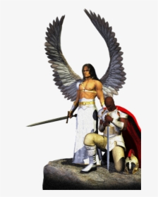 Prayer Warrior With Angel - Angels Protection Against Evil, HD Png Download, Transparent PNG