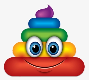 Poop Emoji - Colorful Sick Emoji, HD Png Download, Transparent PNG