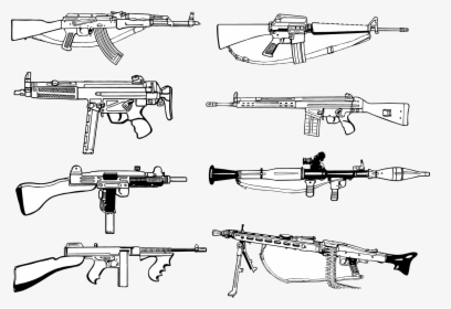 Firearm Weapon Ak-47 Machine Gun - Machine Gun Vector, HD Png Download, Transparent PNG