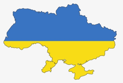 Ukraine, Crimea, Map, Flag, Contour, Borders, Country - Ukraine Flag Map, HD Png Download, Transparent PNG