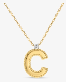 Roberto Coin Block Letter Pendant C - Letter C Necklace Gold, HD Png Download, Transparent PNG
