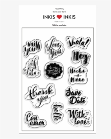 Pack Sellos Inkis Transparente Frases - Cartoon, HD Png Download, Transparent PNG