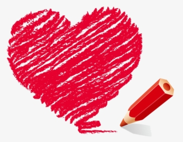 Transparent Red Crayon Png - Crayon Heart Clipart, Png Download, Transparent PNG
