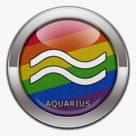 Capricorn Horoscope Symbol On Round Lgbt Rainbow Pride - Rainbow Flag, HD Png Download, Transparent PNG