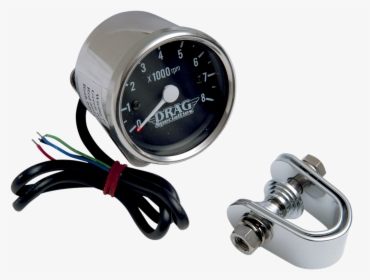 Drag Specialties 8000 Rpm Chrome Electronic Tachometer - Tachometer, HD Png Download, Transparent PNG