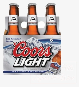 Coors Light Six Pack Chilled Bottles - Coors Light Alcohol Free, HD Png Download, Transparent PNG
