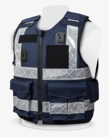 Ppss Stab Proof Vests - Navy Blue Reflective Vest, HD Png Download, Transparent PNG