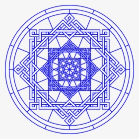 Pattern, Ornament, Geometry, Islamic, Circle, Blue - Transparent Background Compass Clipart, HD Png Download, Transparent PNG